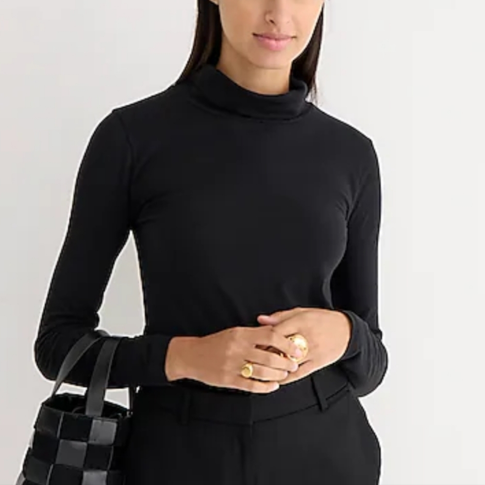 J. Crew Tissue Turtleneck, XS, Black